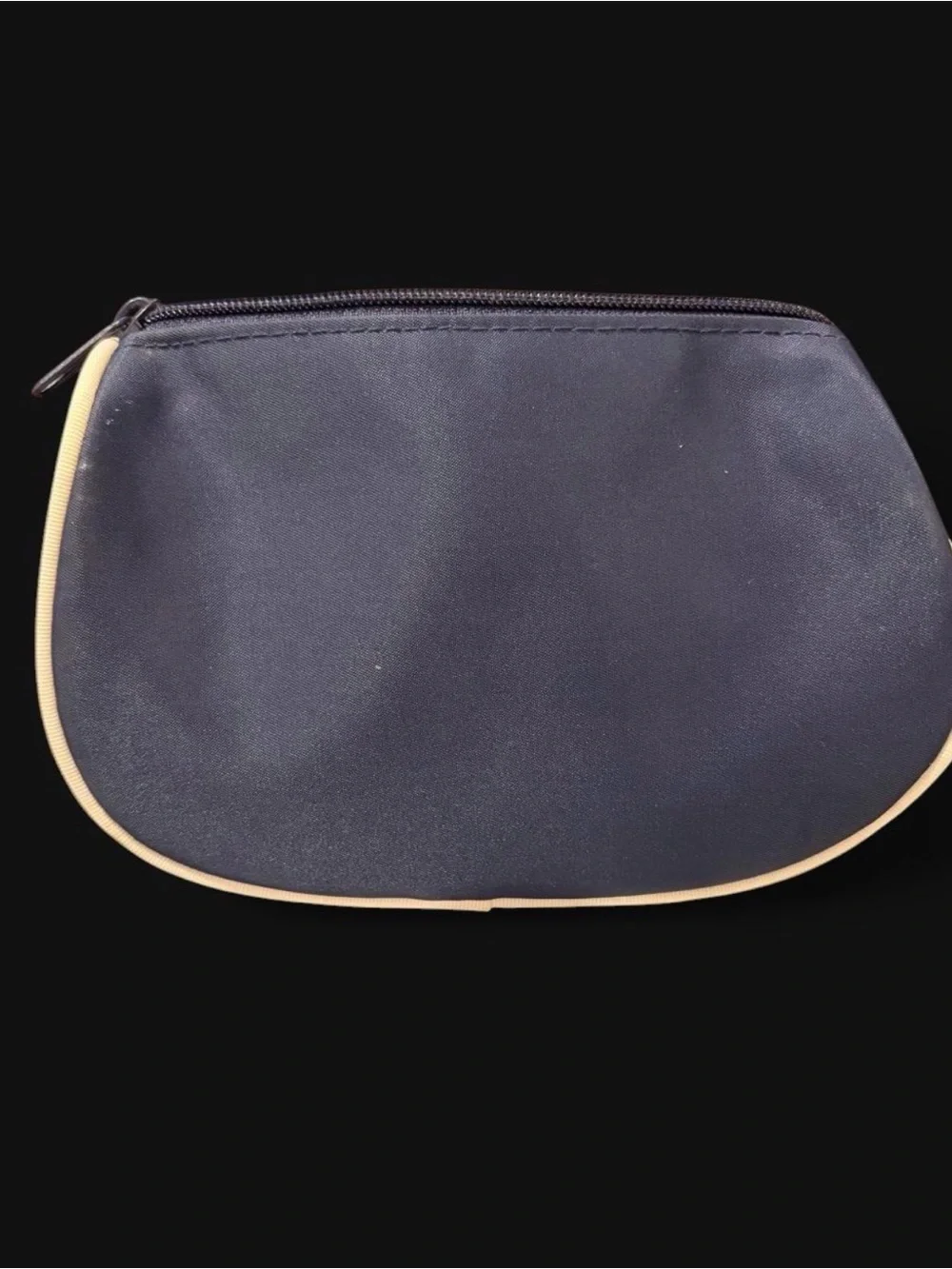 Dior Navy and Cream Cosmetic Pouch with Gold Logo Plaque